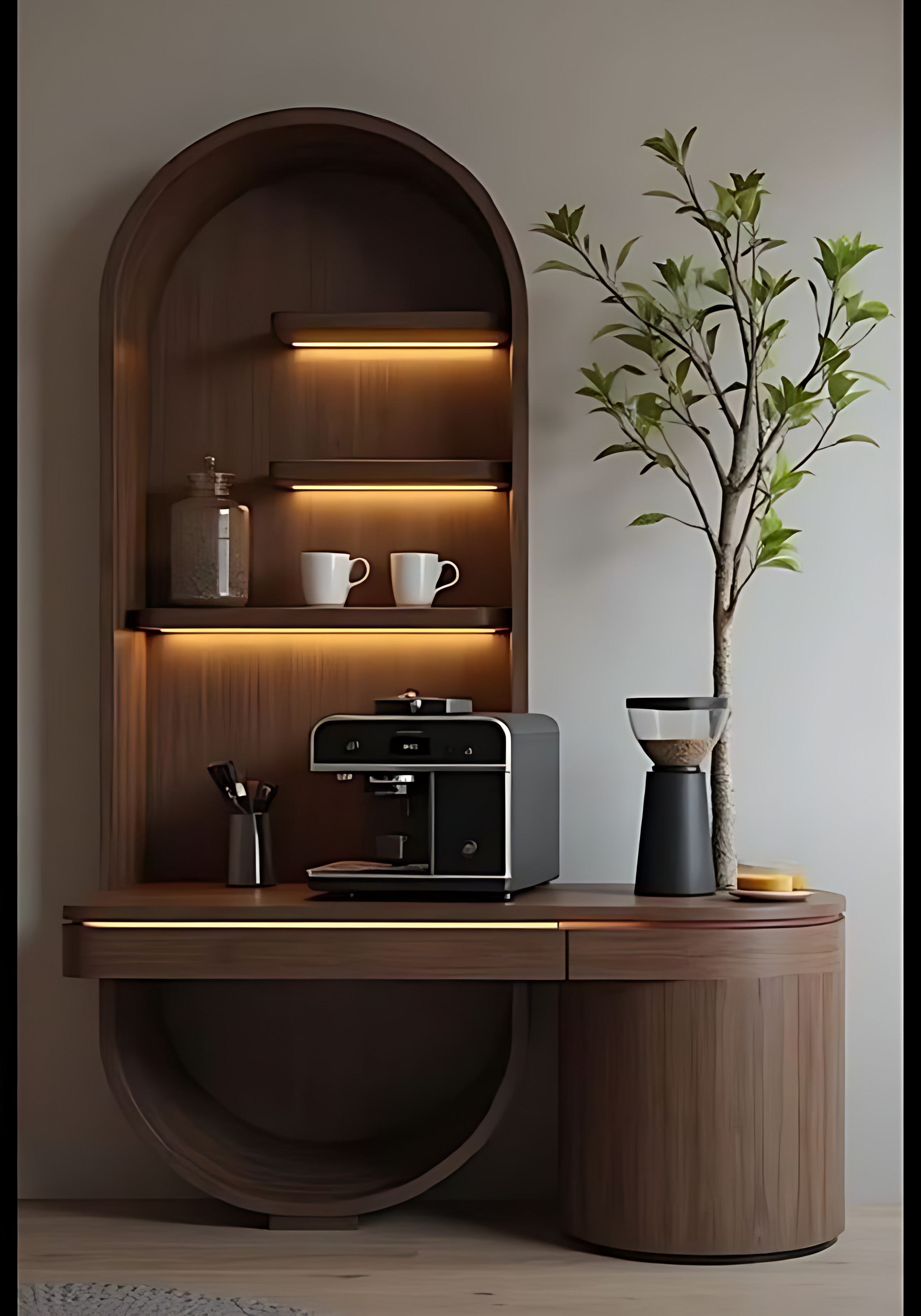 میز کافی بار چوبی مدل ۱۲۰۱ | ساخته شده از چوب راش گرجستان و MDF | سفارشی و باکیفیت